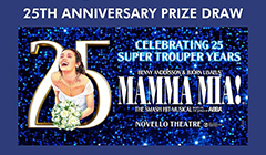 MAMMA MIA! 25th Anniversary Prize Draw news listing image