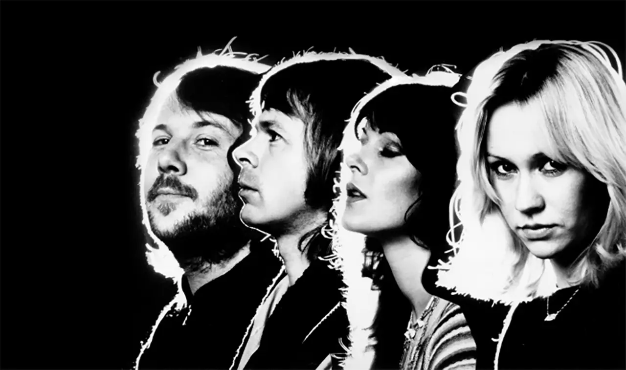 ABBA famous pose in black and white