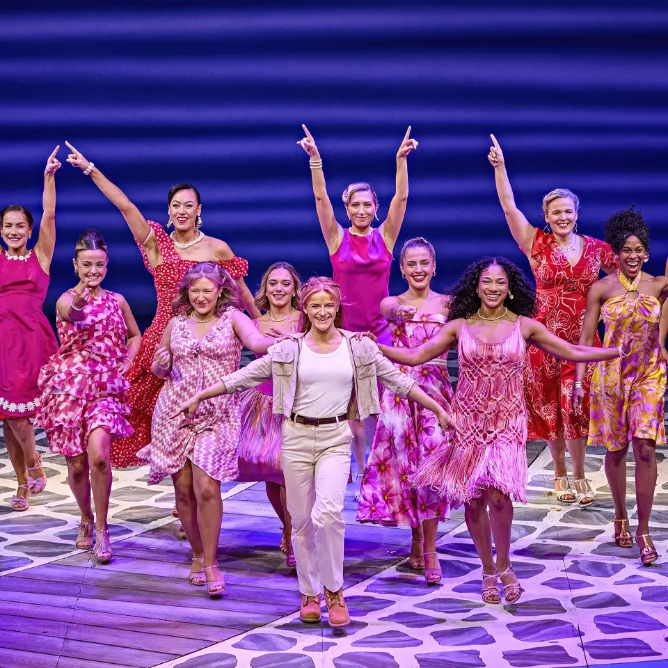 MAMMA MIA! UK Tour 2025 - 2026 cast. Photography by Brinkhoff/Mögenburg